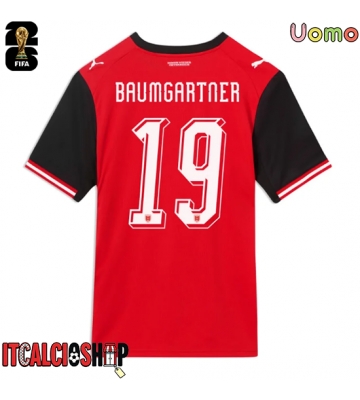 Austria Christoph Baumgartner #19 Prima Maglia Mondiali 2026 Manica Corta